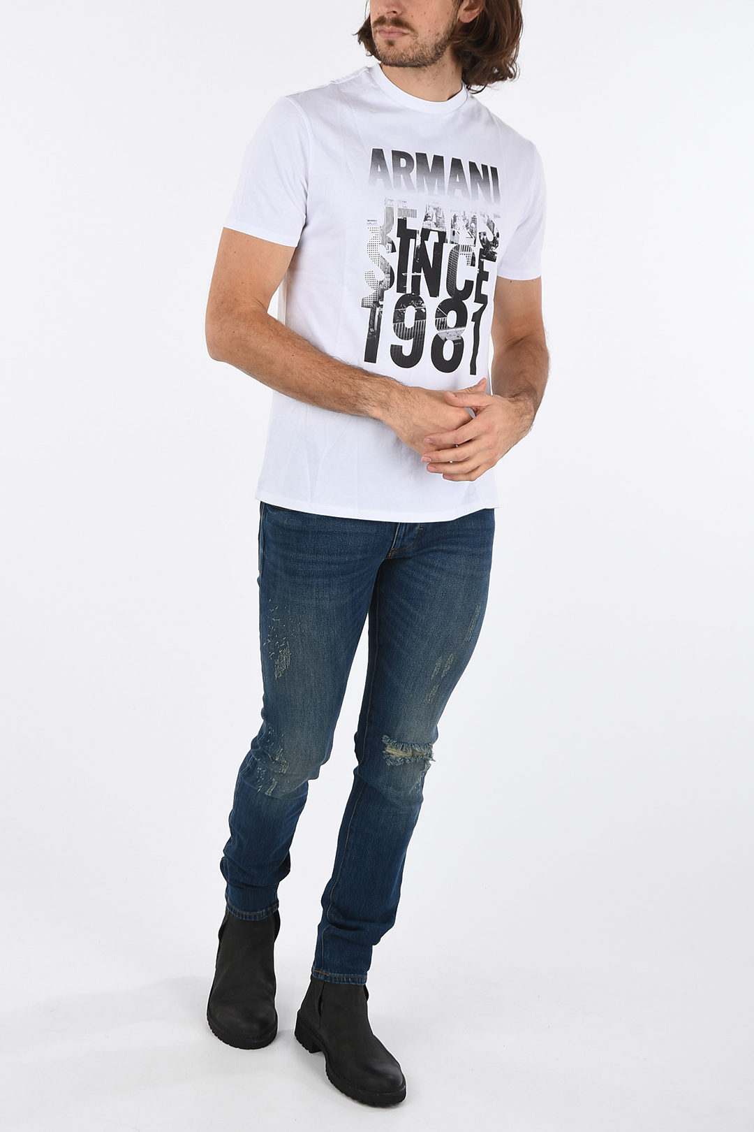 Glamood Armani Jeans Black Shirt Armani ARMANI JEANS Logo Print T