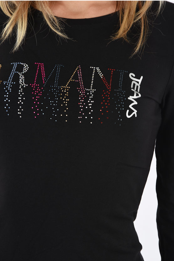 Armani ARMANI JEANS T-shirt with Strass women - Glamood Outlet