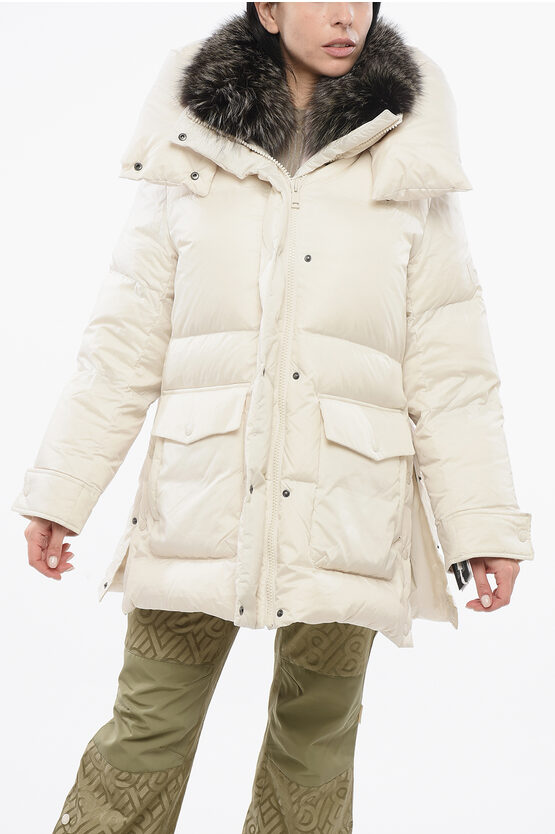 YVES SALOMON ARMY QUILTED DOWN JACKET WITH FUR