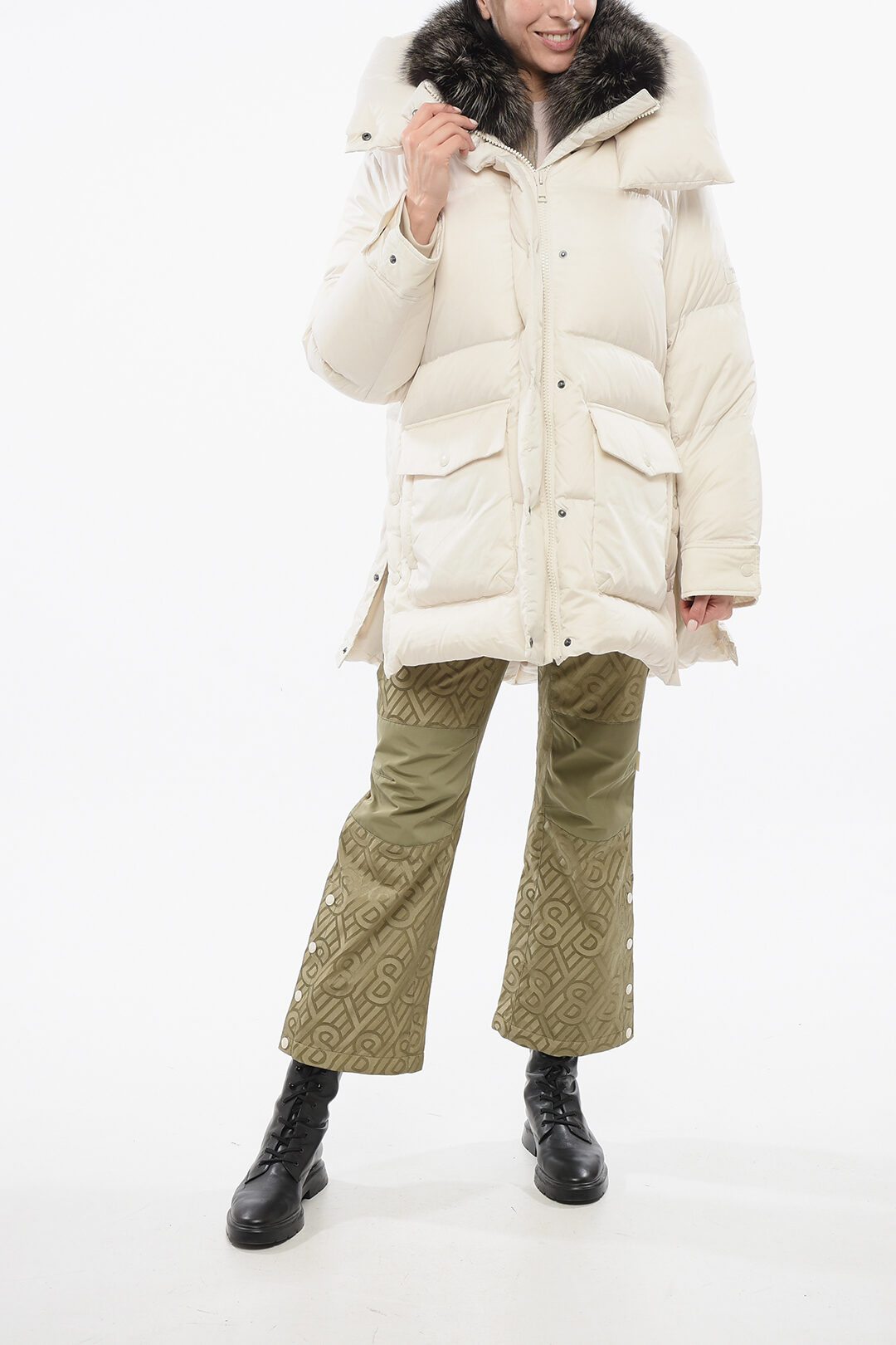 Yves Salomon ARMY Quilted Down Jacket with Fur women - Glamood Outlet