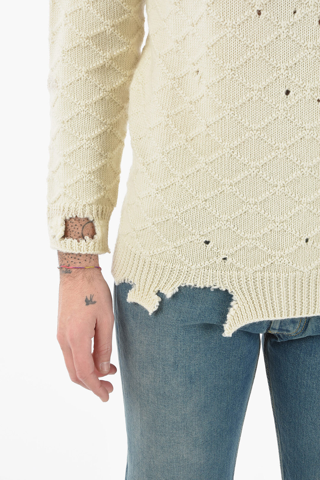 Men's Argyle jacquard Full Zip Sweater 