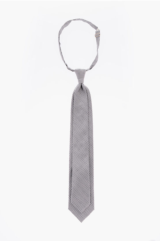 Corneliani Ascot Tie With Adjustable Collar In Gray