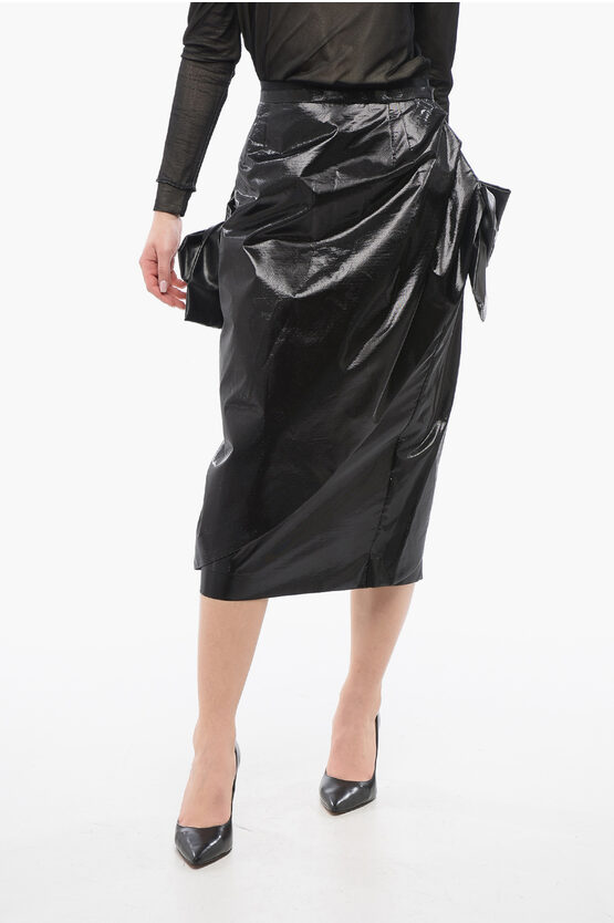 Maison Margiela Asimmetryc Longuette Skirt With Bows