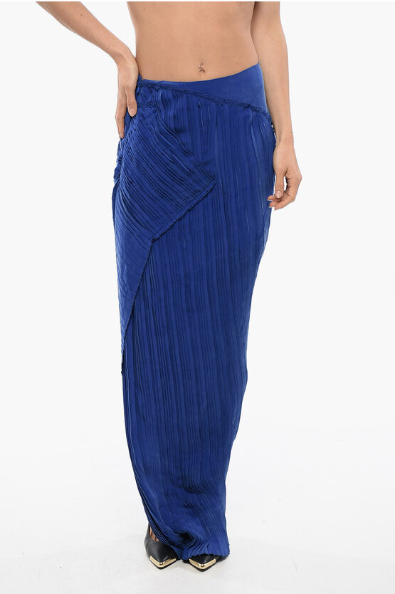 Balmain Asymmetric Draped Crepe De Chine Dress