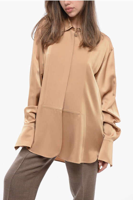 JIL SANDER ASYMMETRIC OVER SHIRT WITH HIDDEN PLACKET