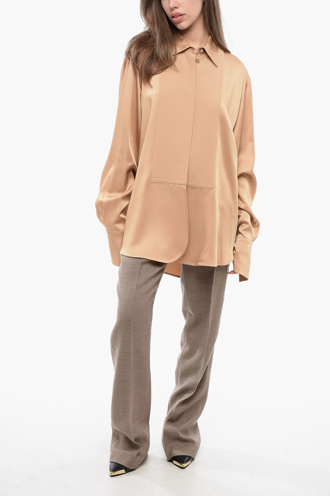 Jil Sander Asymmetric Over Shirt with Hidden Placket women Jil Sander Asymmetric Over Shirt with Hidden Placket women