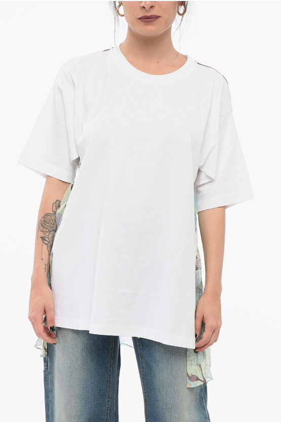 Stella Mccartney Asymmetric T-shirt With Chiffon Detail