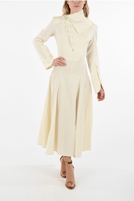 Matériel Asymmetrical Collar A-Line Dress women - Glamood Outlet