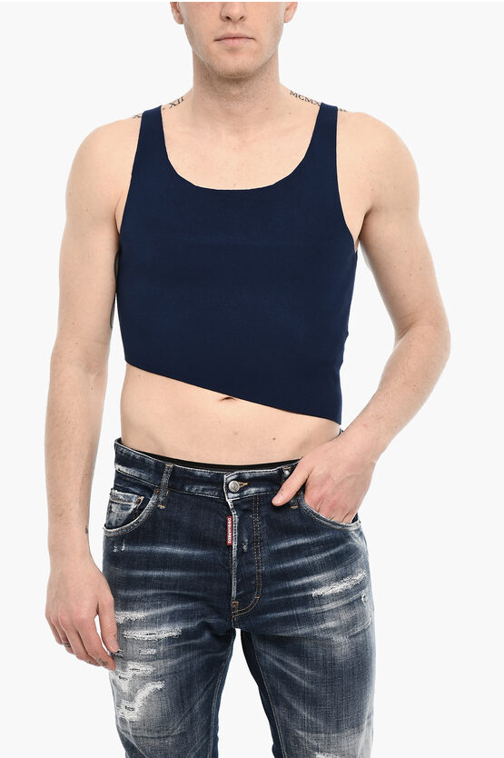 Dsquared2 Asymmetrical Cut Knitted Cropped Top