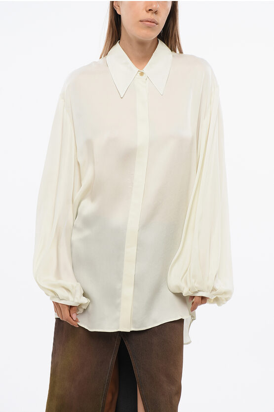 Khaite Asymmetrical Cut Oversized Blouse In Multi