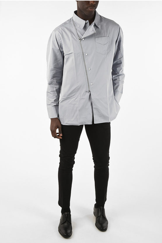 Salvatore Ferragamo Asymmetrical Zip Closure Shirt men