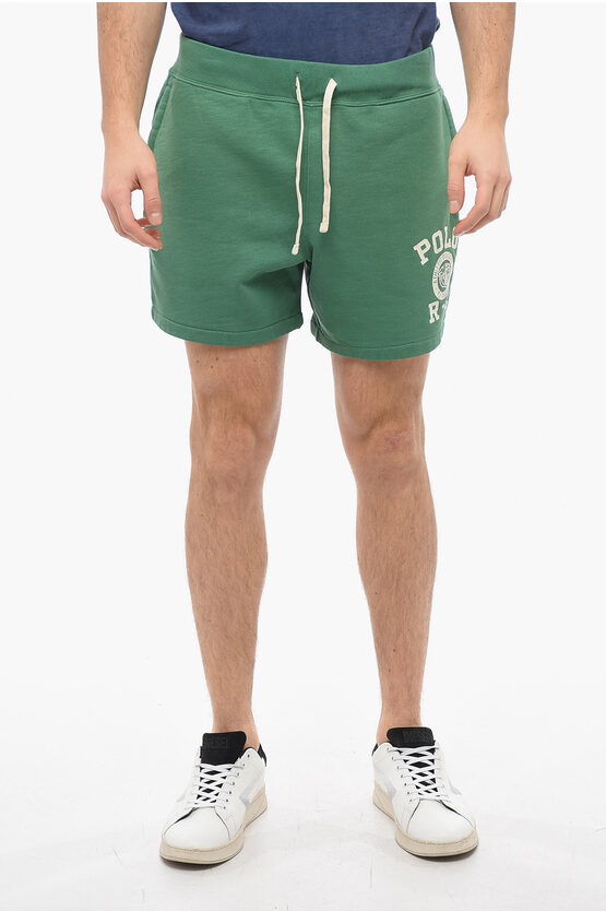 Polo Ralph Lauren Athletic Division Jersey Shorts With Print In Green