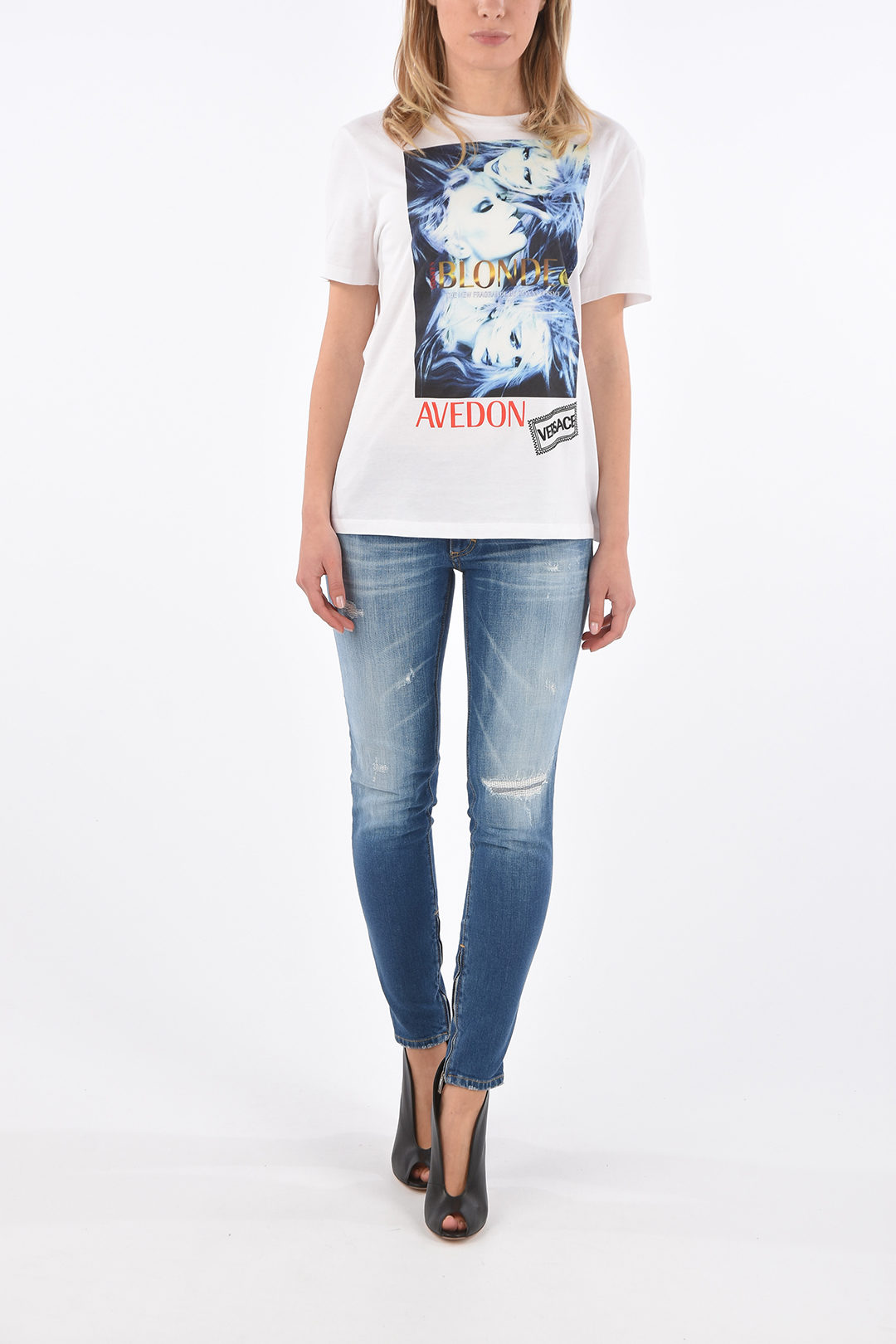 Versace x Avedon womens logo t shirt offers S