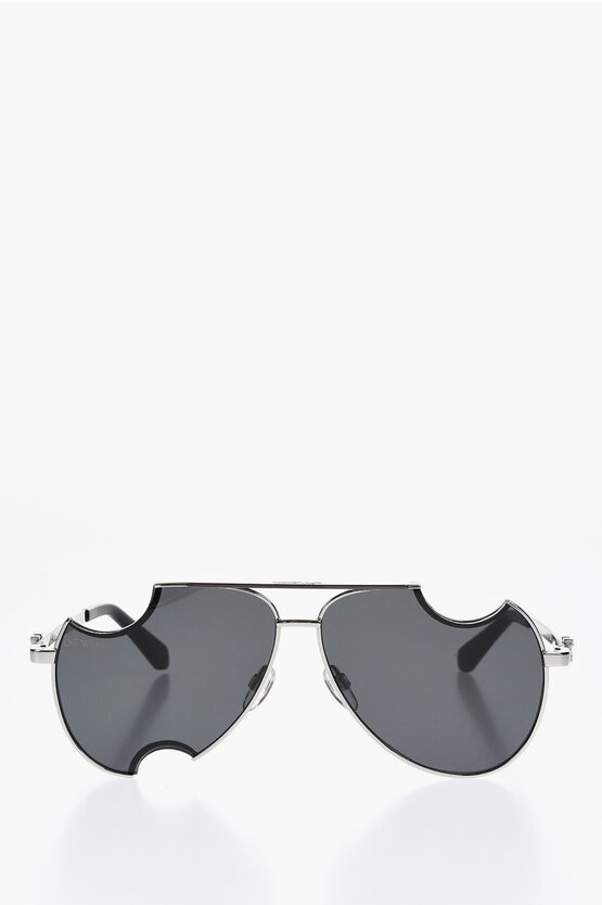 Off-white Aviator Dallas Sunglasses With Meteor Design Grösse Unica In Gray