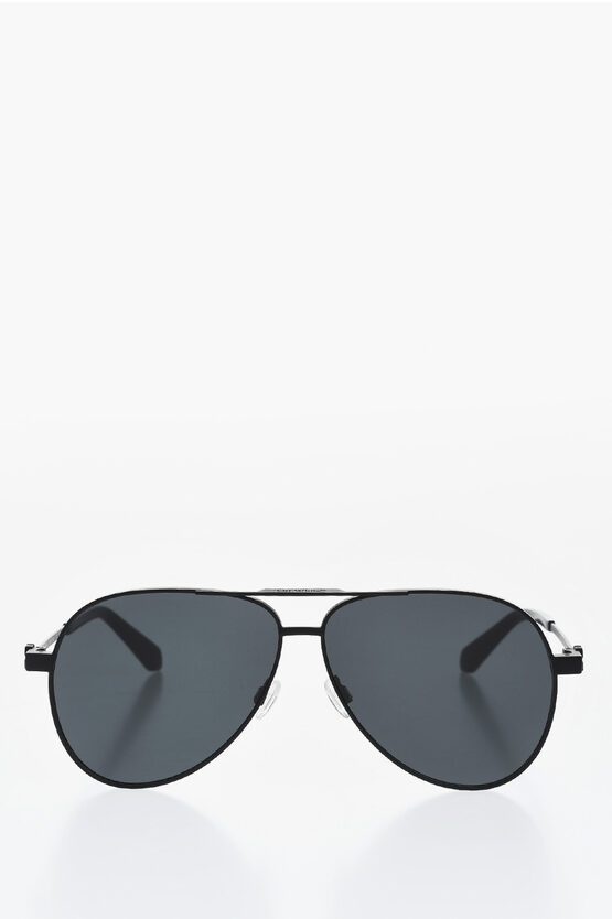 Off-white Aviator Ruston Sunglasses With Metal Frame In Black