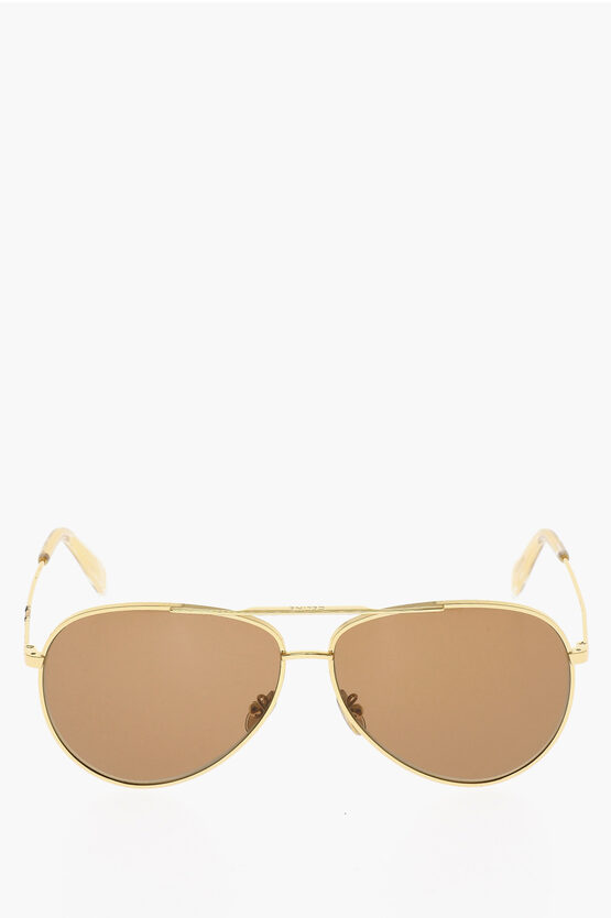 Shop Celine Aviator Sunglasses With Golden-effect Frame