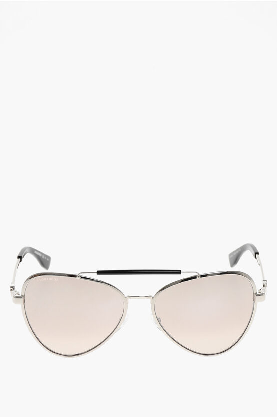 Dsquared2 Aviator Sunglasses With Metal Frame In Metallic