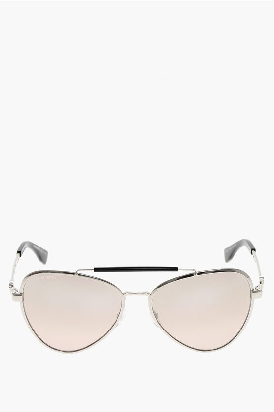 Dsquared2 Aviator Sunglasses With Metal Frame In Metallic