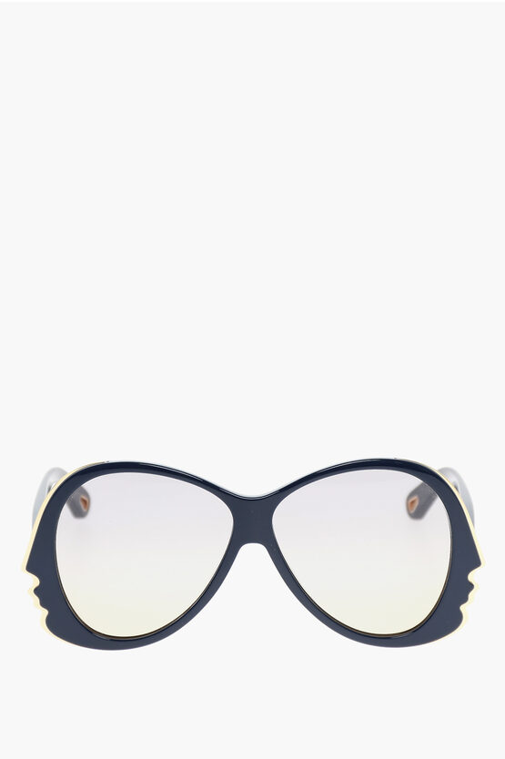 Chloé Aviatorn Sunglasses With Cut-out Details In Black