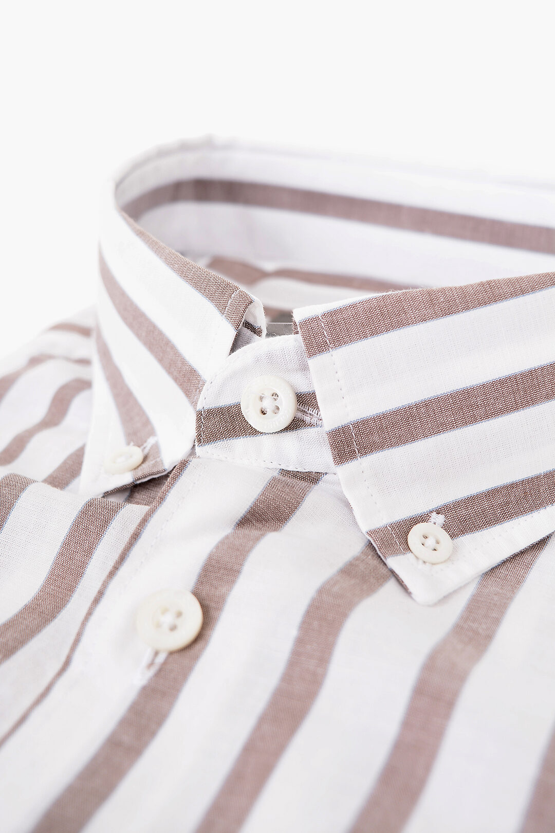 Woven Cotton Polyester Striped Button Down Shirt