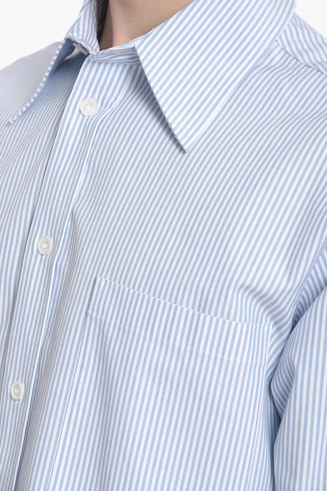 Bottega Veneta Awning Stripe Cotton Shirt with Breast-pocket men ...