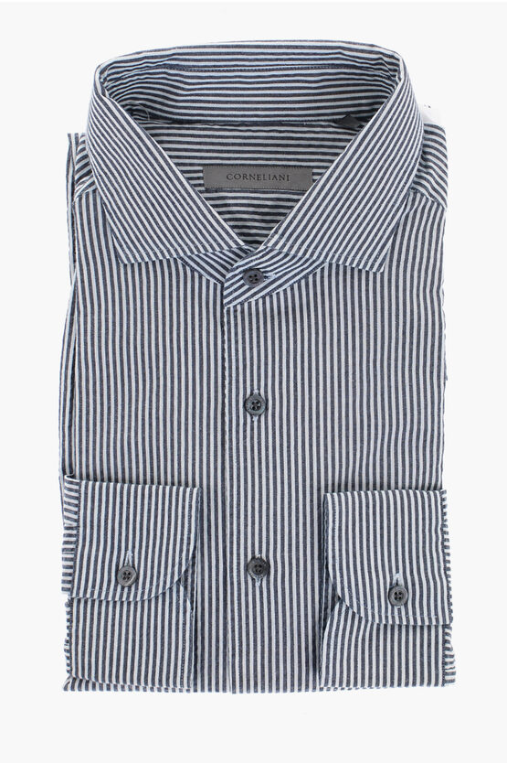 Corneliani Awning Stripe Cotton Shirt