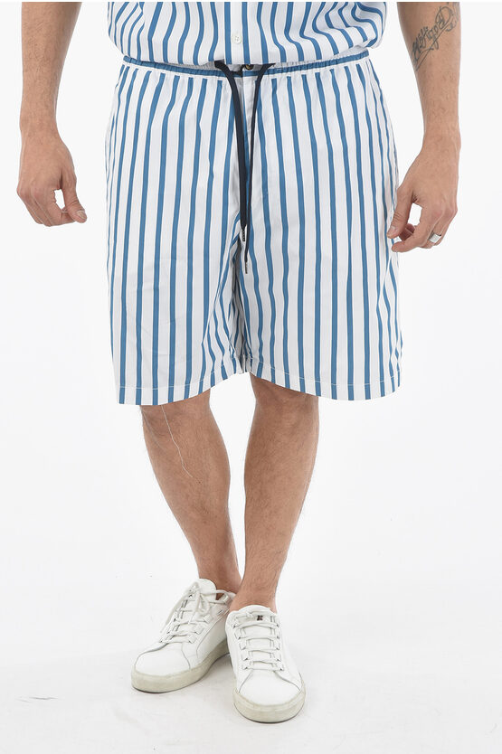 Pt01 Awning Striped 4 Pockets Shorts With Drawstring On The Waist In Multi