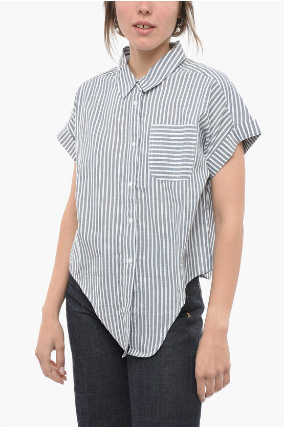 Shop Barbour Awning Striped Betony Shirt With Knot Hem