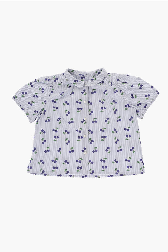 Bonpoint Awning Striped Blouse With All-over Cherry Print