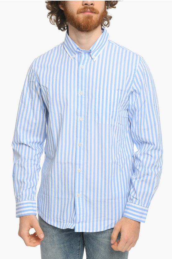 Harmony Awning Striped ButtonDown Collar Shirt with Breast Pocket men