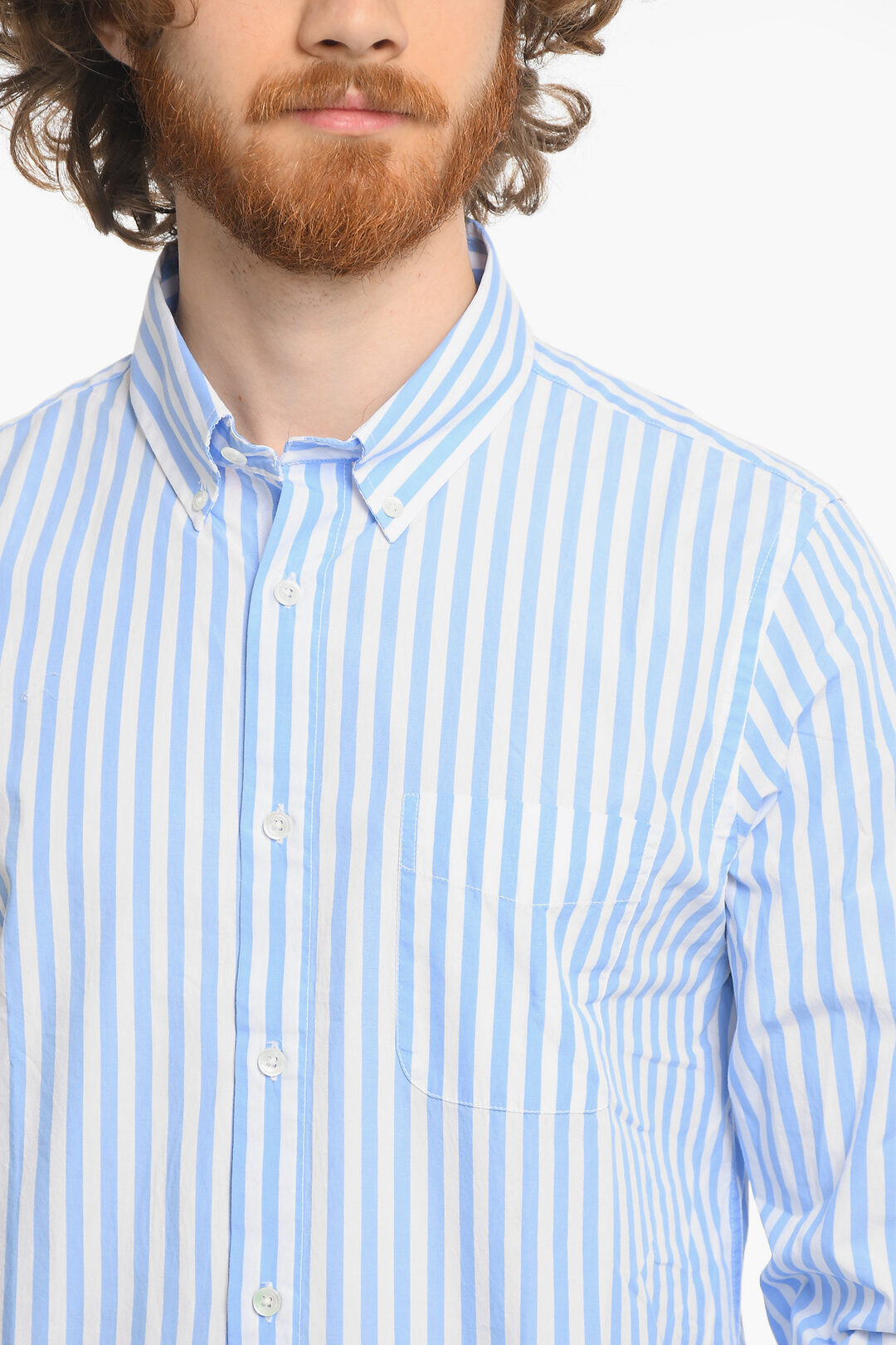 Harmony Awning Striped Button-Down Collar Shirt with Breast Pocket men ...