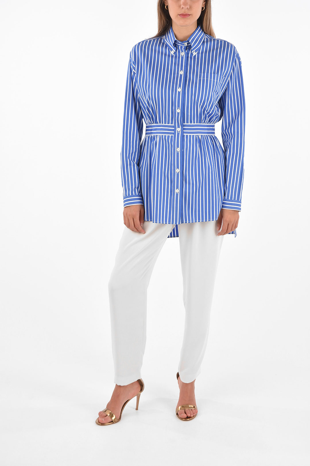 Prada awning striped button-down collar shirt women - Glamood Outlet