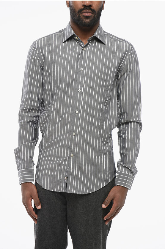Shop Brian Dales Awning Striped Casual Shirt With Spread Collar