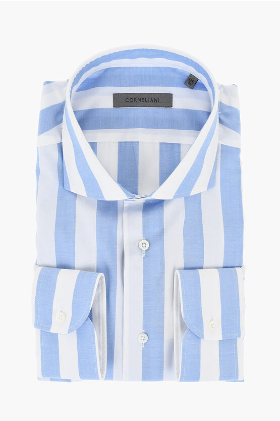 Corneliani Awning Striped Cotton And Silk Shirt