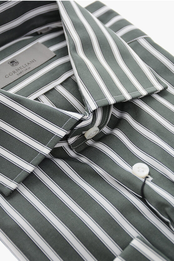 Corneliani Awning Striped Cotton Shirt men - Glamood Outlet