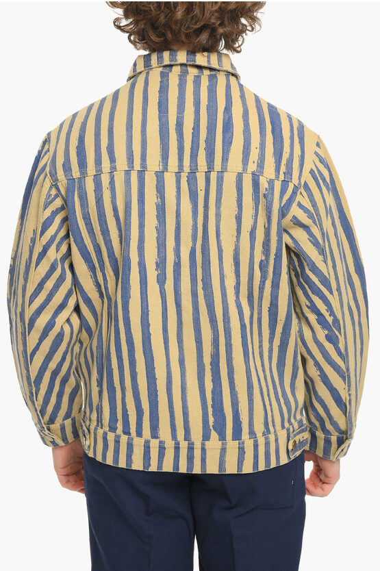 KidSuper Awning Striped Overshirt with Golden Buttons men - Glamood Outlet