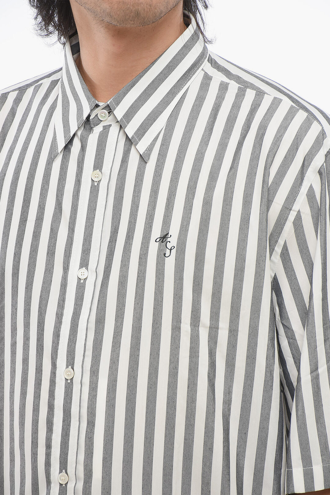 0401~Awning Striped Spread Collar Shirt main image 1