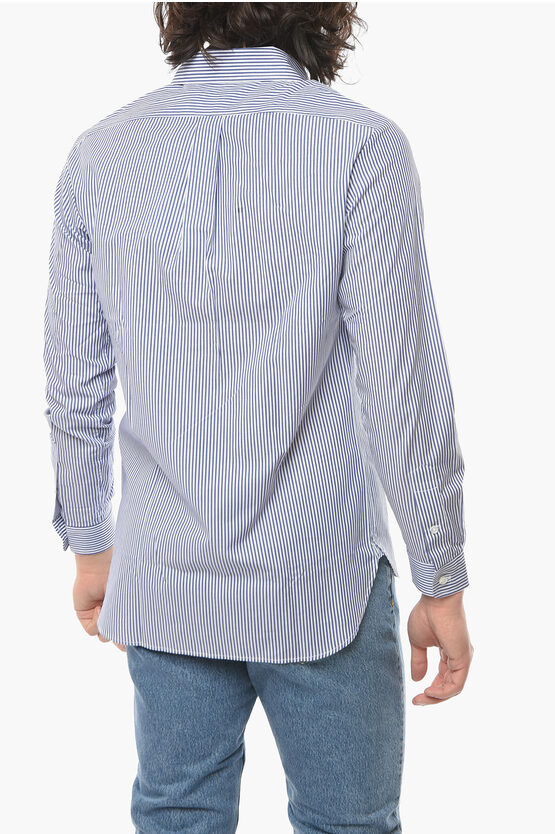 Cheerfool Awning Striped Shirt with Embroidery on the Breast Pocket men ...