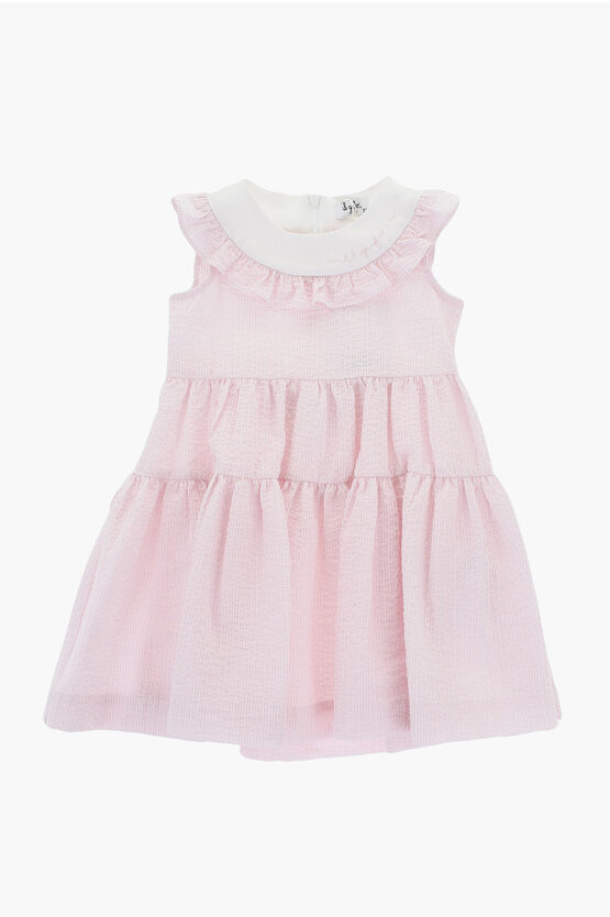 Shop Il Gufo Awning Striped Sleeveless Shirt Dress