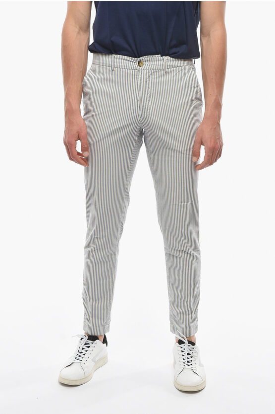 Cruna Awning Striped Slim Fit Newtown Chino Pants In Gray