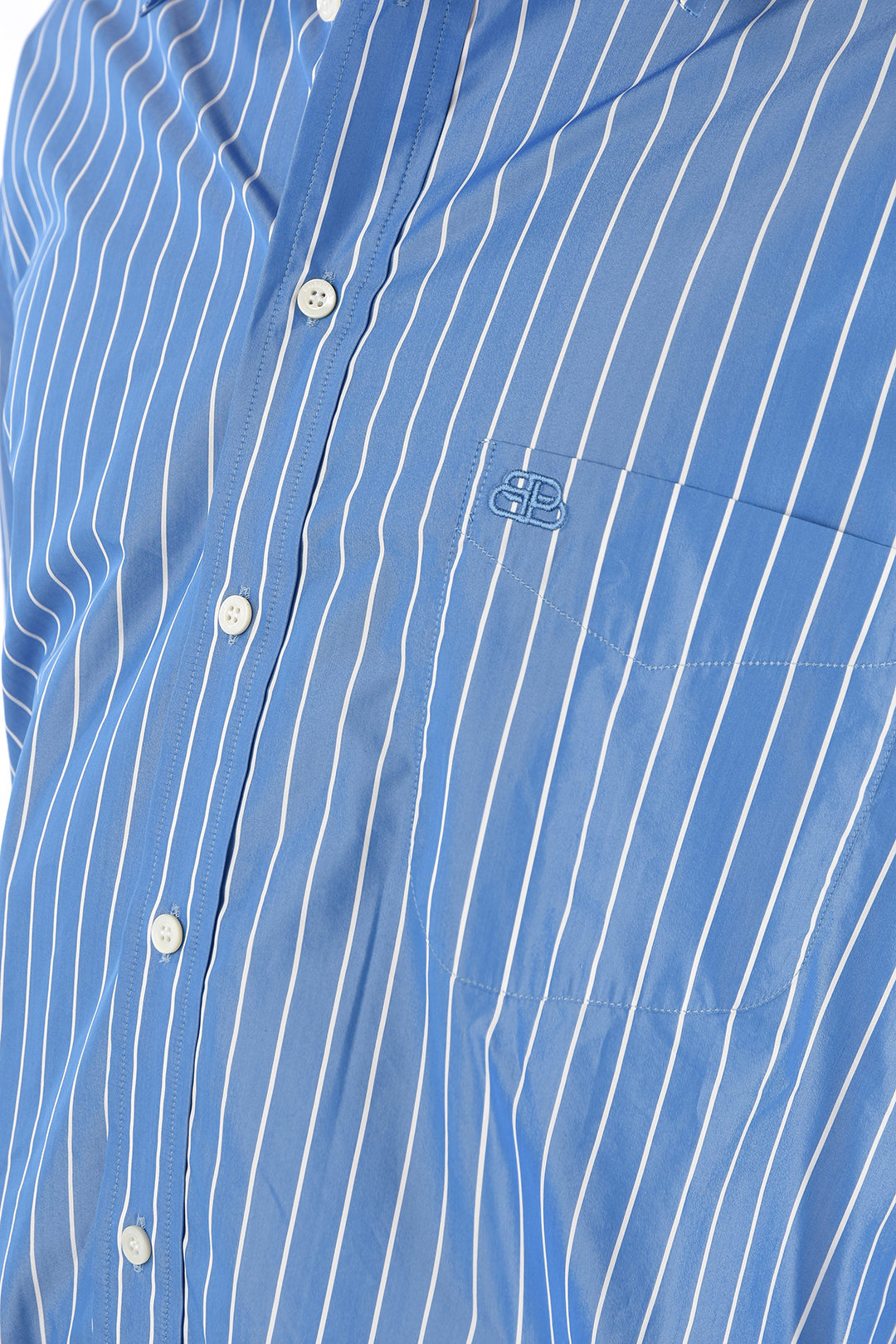 Balenciaga awning striped spread collar shirt with breast pocket men ...