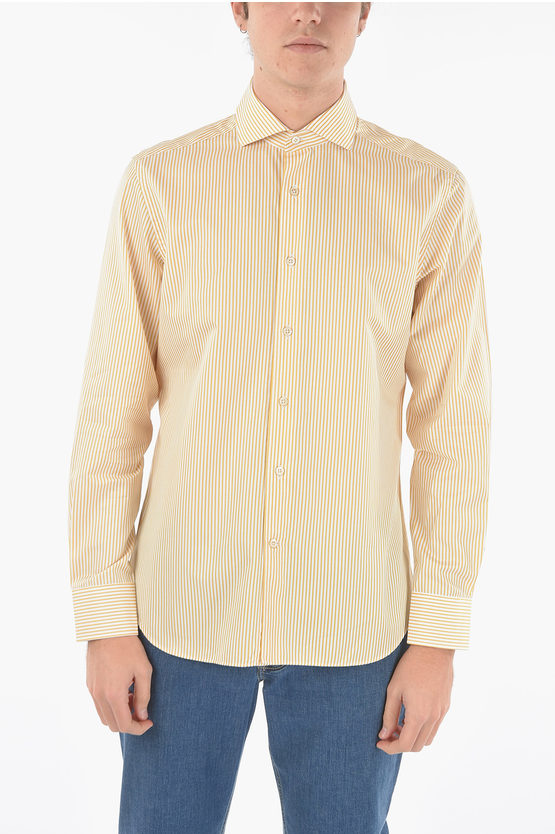 Corneliani Awning Striped Spread Collar Shirt men - Glamood Outlet