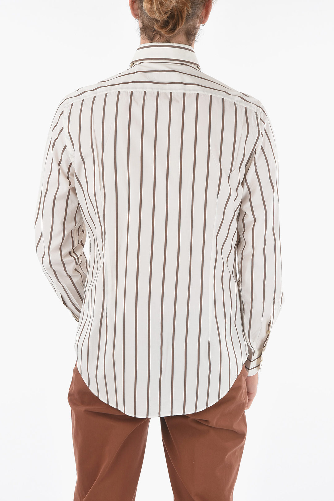 Corneliani Awning Striped Spread Collar Shirt men - Glamood Outlet