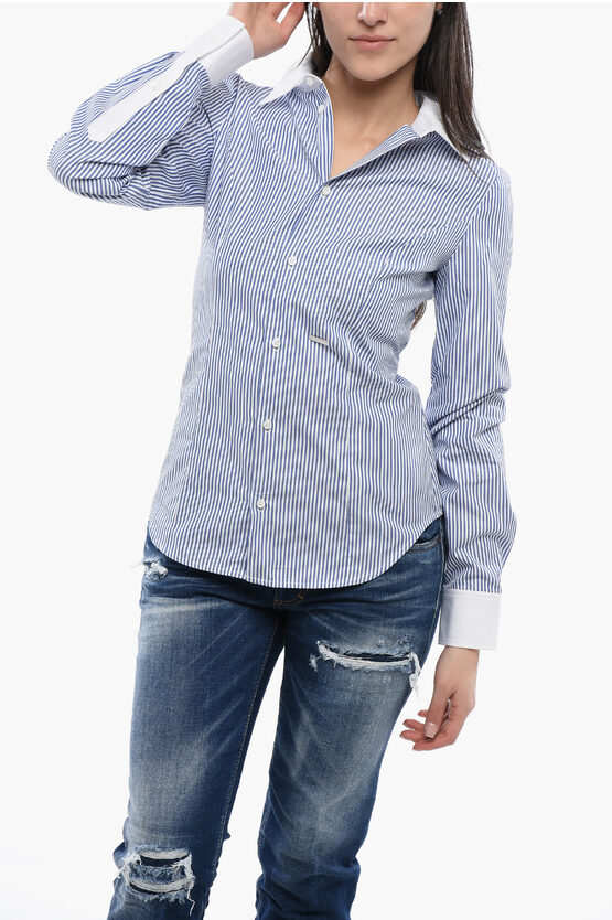 Dsquared2 Awning Striped Tennis Popeline Shirt