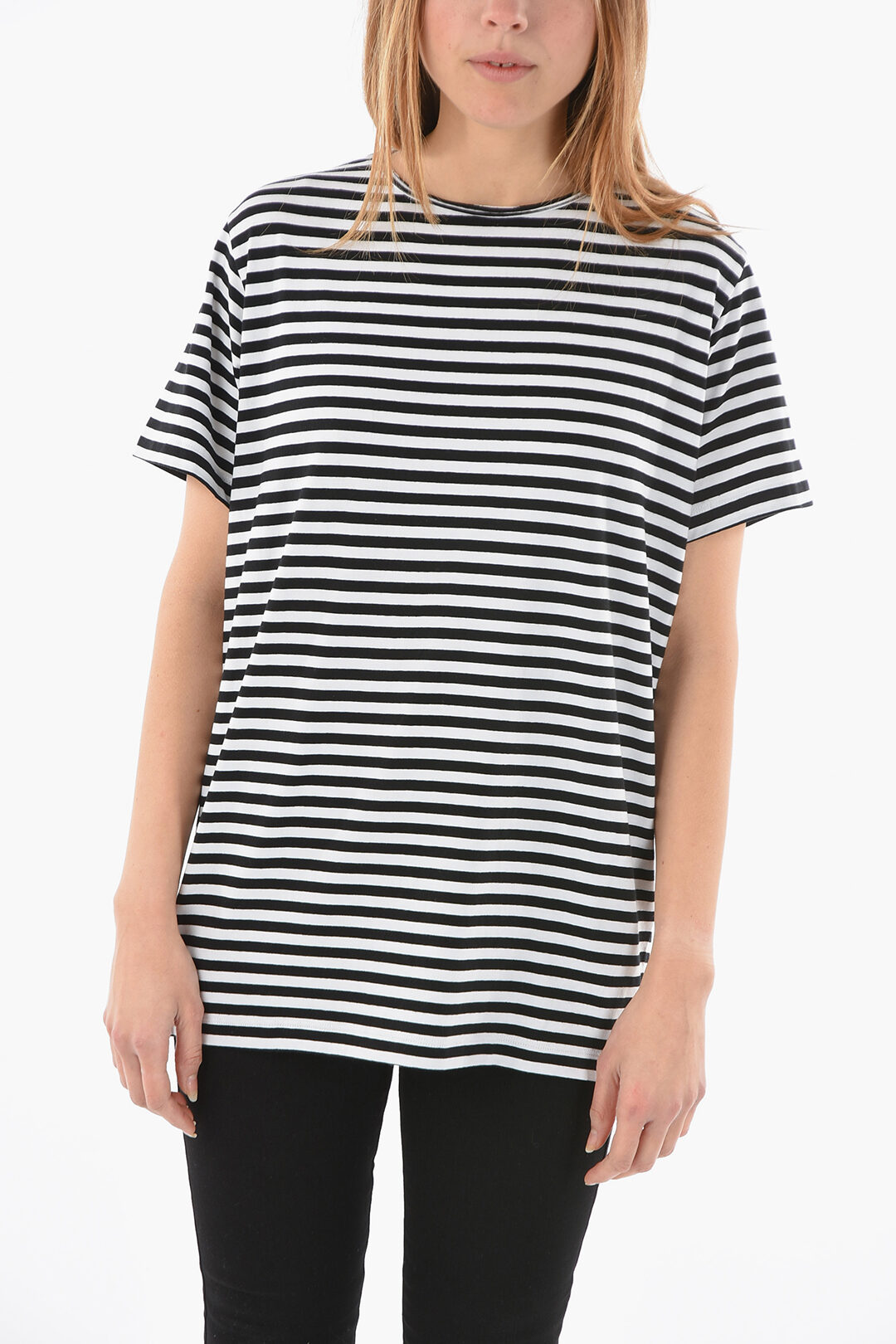 Diesel Awning Striped Two-Tone BRARIA T-Shirt with Deep cross at the ...