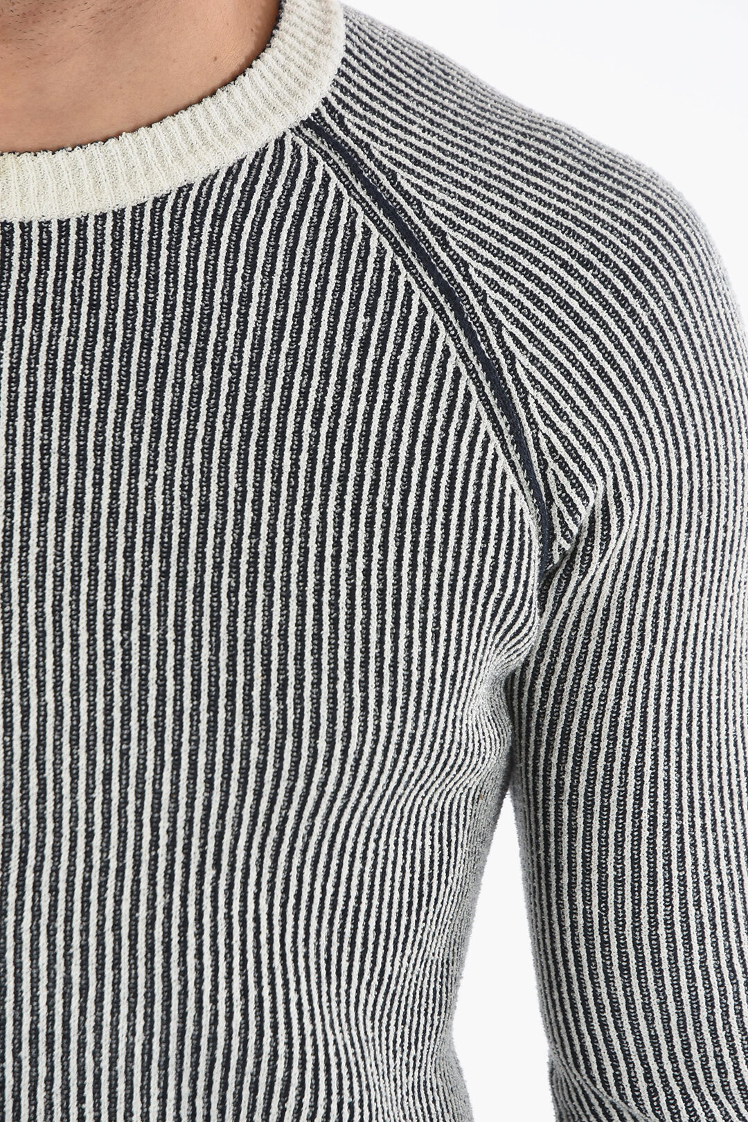 Woolrich Awning Striped Two-Tone Reversible Crew-Neck Sweater men ...