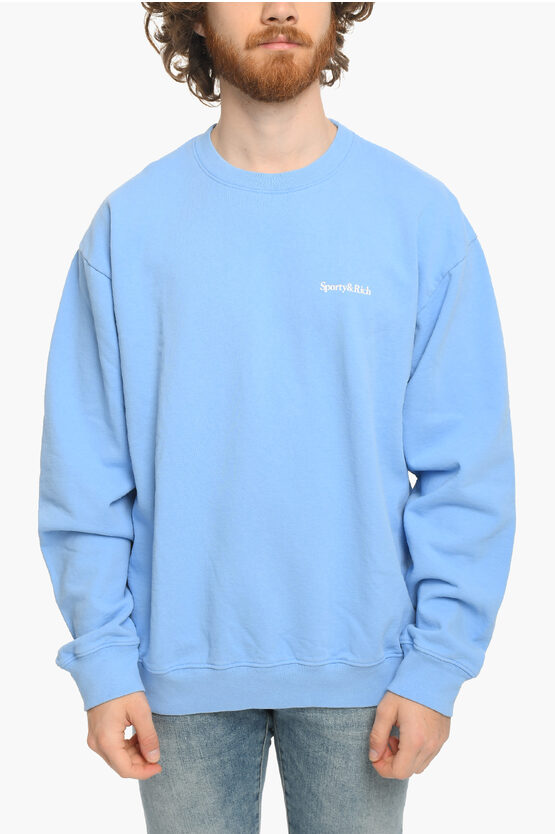 Sporty And Rich Back Printed Crew-neck Sweatshirt In Blue
