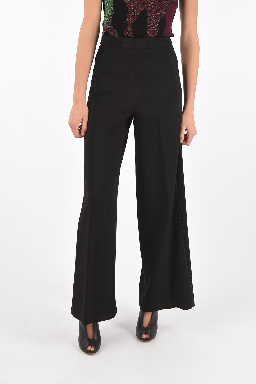 Boys Plain Black Zip/Clip trouser with half back elasticated waist (TF)