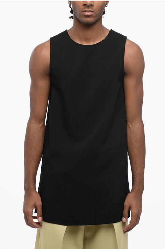 Shop Jil Sander Back Zipped Viscose Tank Top