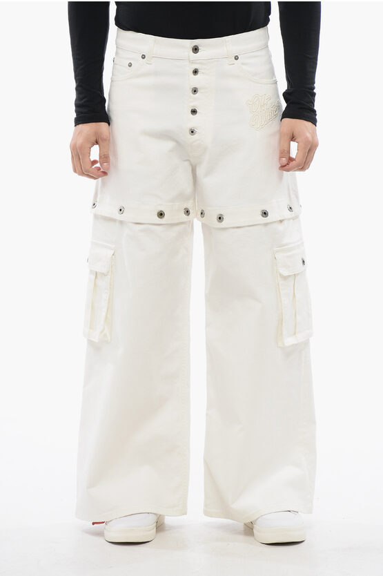 Off-white Convertible Logo-embroidered Cargo Jeans